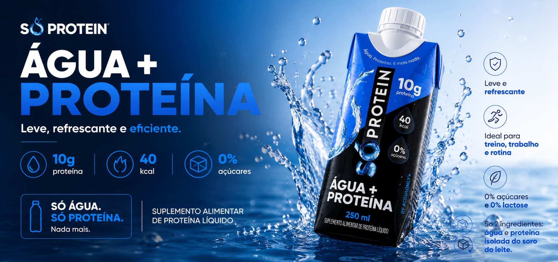 Só Protein - Água + Proteína: Leve, refrescante e eficiente